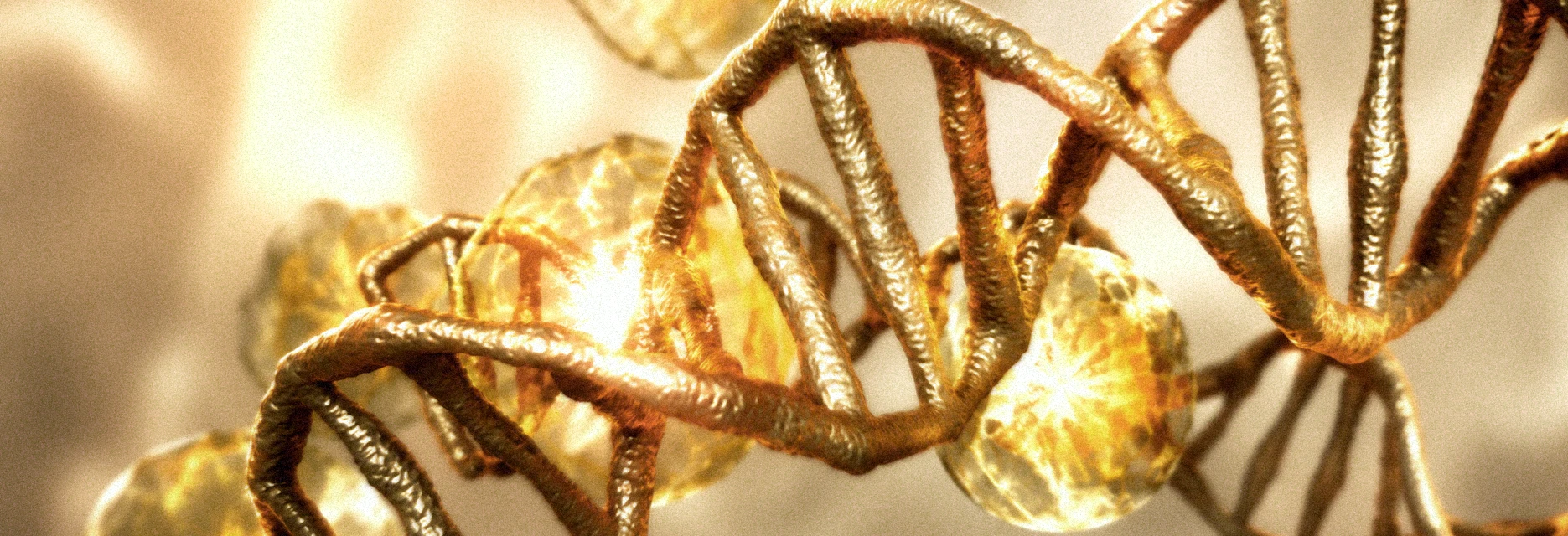 Imagen 3D de una hélice molecular creada para una pieza audiovisual de Bruno Vassari